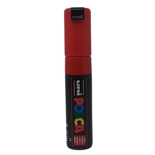 UNI - POSCA PENNARELLO A VERNICE PC-8K (SCALPELLO 8.0 MM) 15 ROSSO