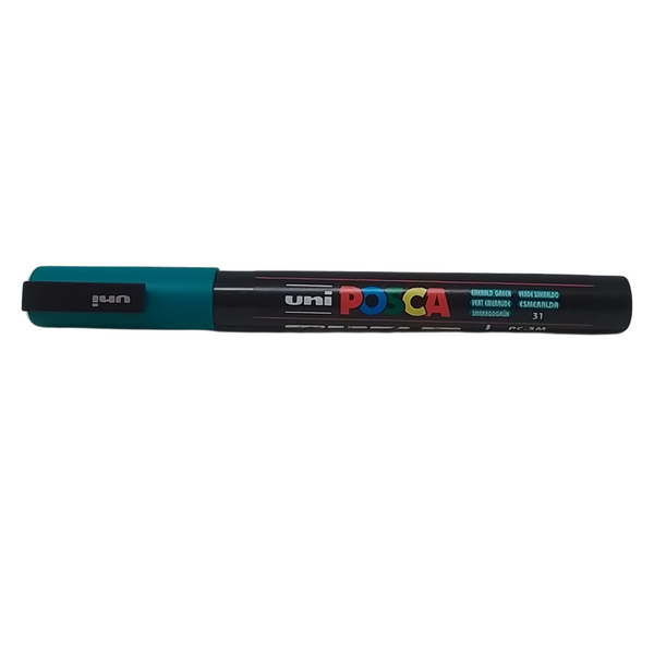 UNI - POSCA PENNARELLO A VERNICE PC-3M (0.9-1.3 MM) 31 VERDE SMERALDO