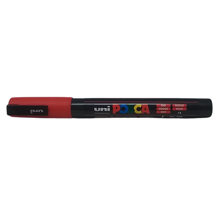 UNI - POSCA PENNARELLO A VERNICE PC-3M (PUNTA 0.9-1.3MM) 15 ROSSO
