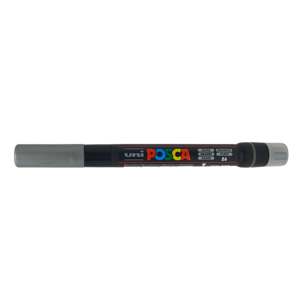UNI - POSCA PENNARELLO A VERNICE PCF-350 (PUNTA BRUSH) 26 ARGENTO