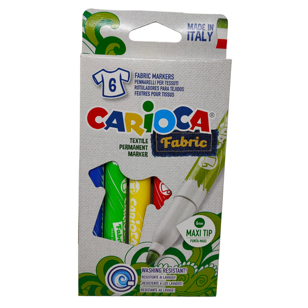 CARIOCA - FABRIC (PENNARELLI PER TESSUTI) 6 PENNARELLI PUNTA MAXI
