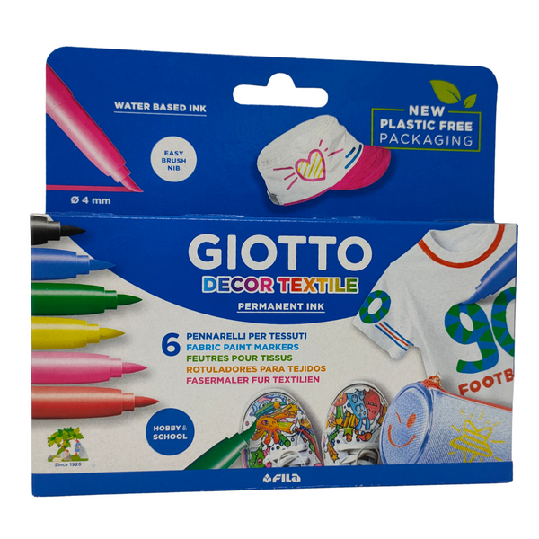 GIOTTO - TEXTILE (PENNARELLI PER TESSUTI) 6 PENNARELLI PUNTA MEDIA