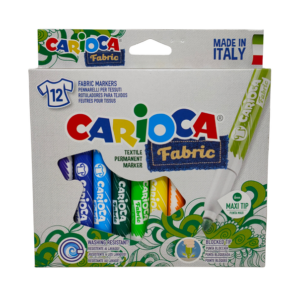 CARIOCA - FABRIC (PENNARELLI PER TESSUTI) 12 PENNARELLI PUNTA MAXI