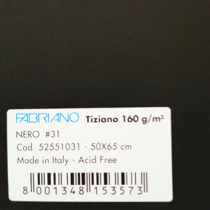 FABRIANO - TIZIANO CARTONCINO SFUSO NERO #13 160GR 50X65 CM