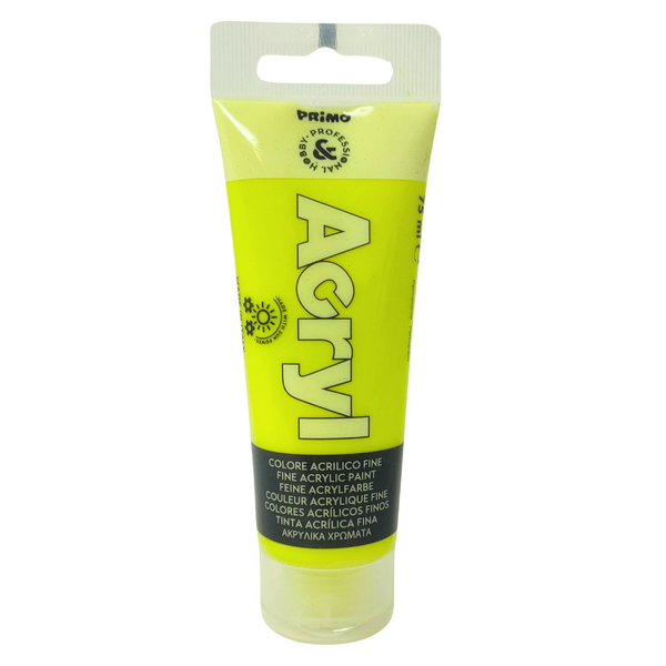 PRIMO - TUBETTO ACRYL 75ML GIALLO FLUO 210