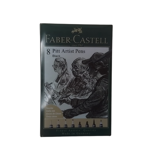 FABER-CASTELL - 8 PITT ARTIST PENS (BLACK)
