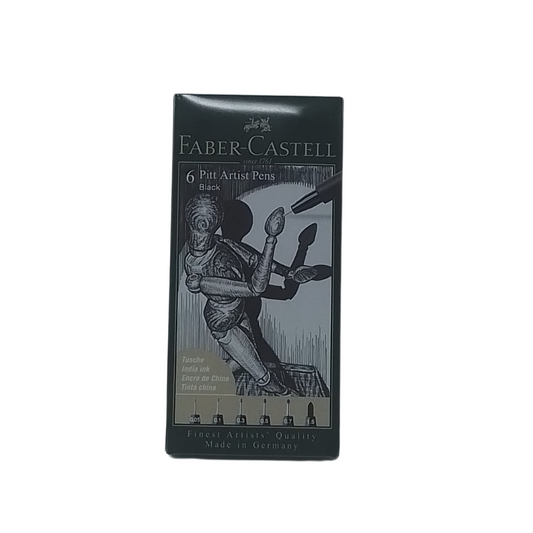 FABER-CASTELL - 6 PITT ARTIST PENS (BLACK)