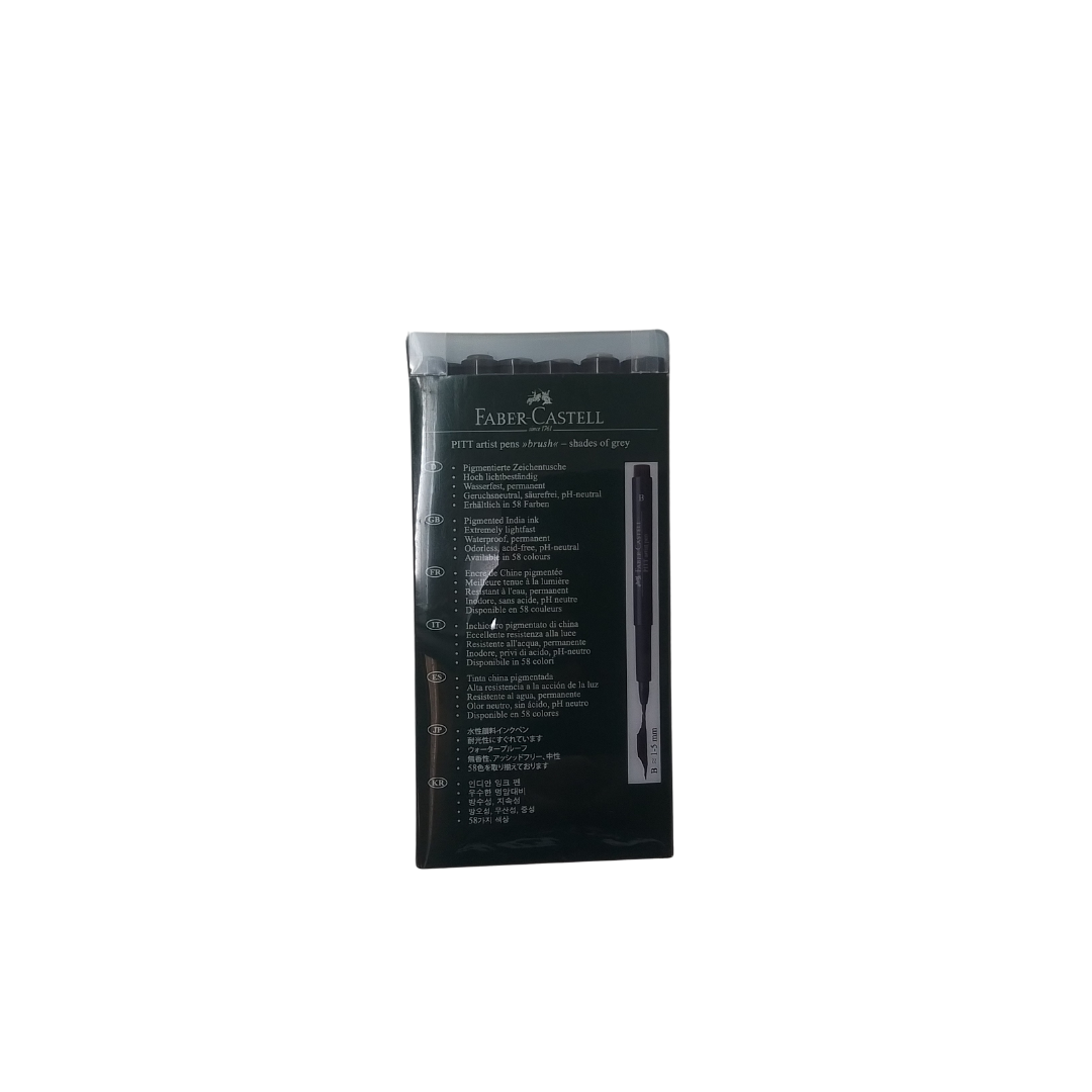 FABER-CASTELL - 6 PITT ARTIST PENS (BLACK)
