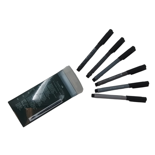 FABER-CASTELL - 6 PITT ARTIST PENS BRUSH (SHADES OF GREY)