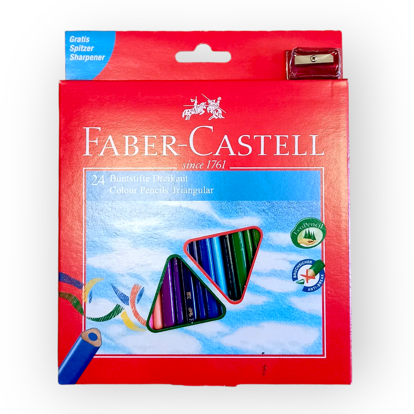 Faber Castell Pastelli Colorati Triangolari con Temperino