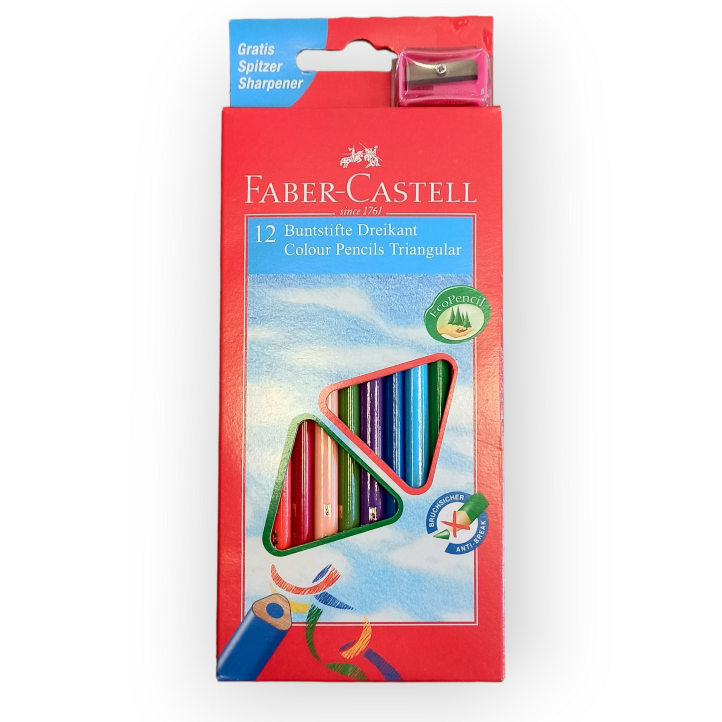 Faber Castell Pastelli Colorati Triangolari con Temperino