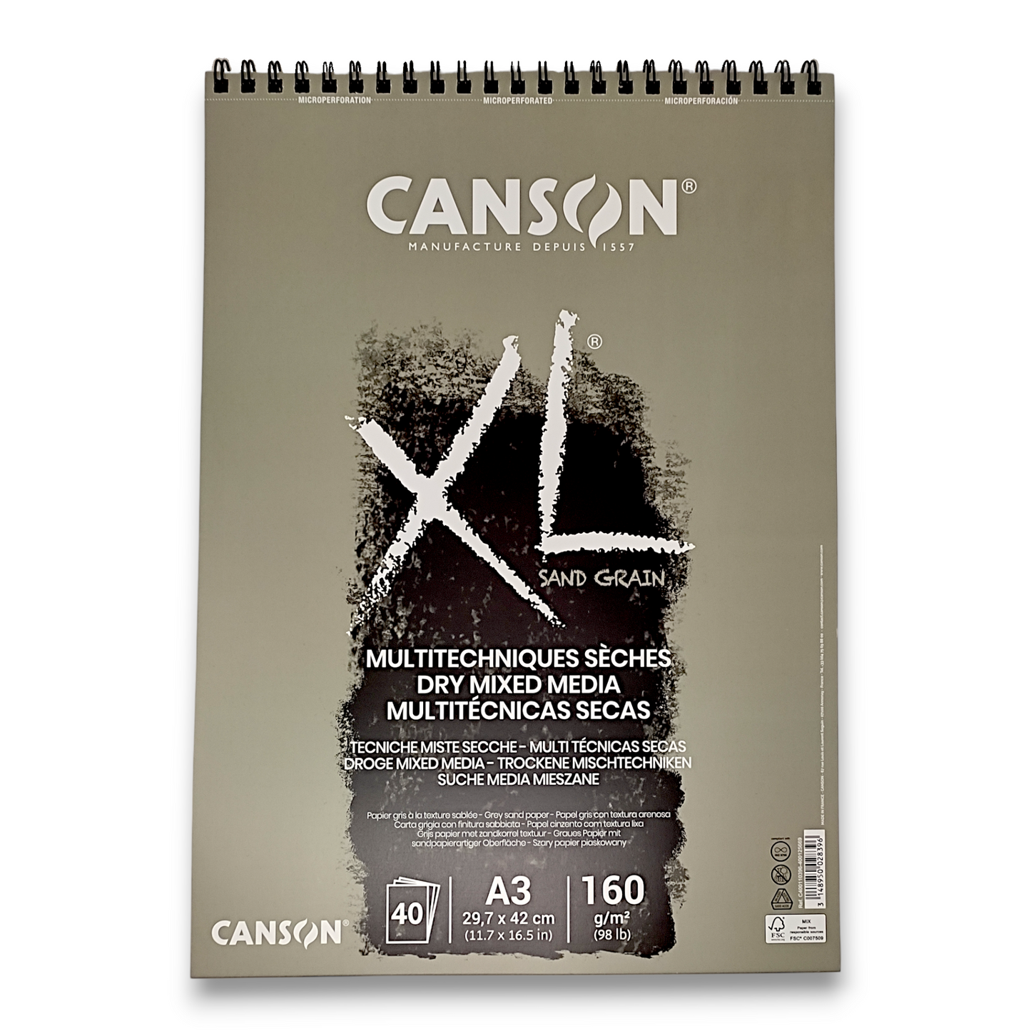 CANSON XL SAND GRAIN - Carta grigia sabbiata