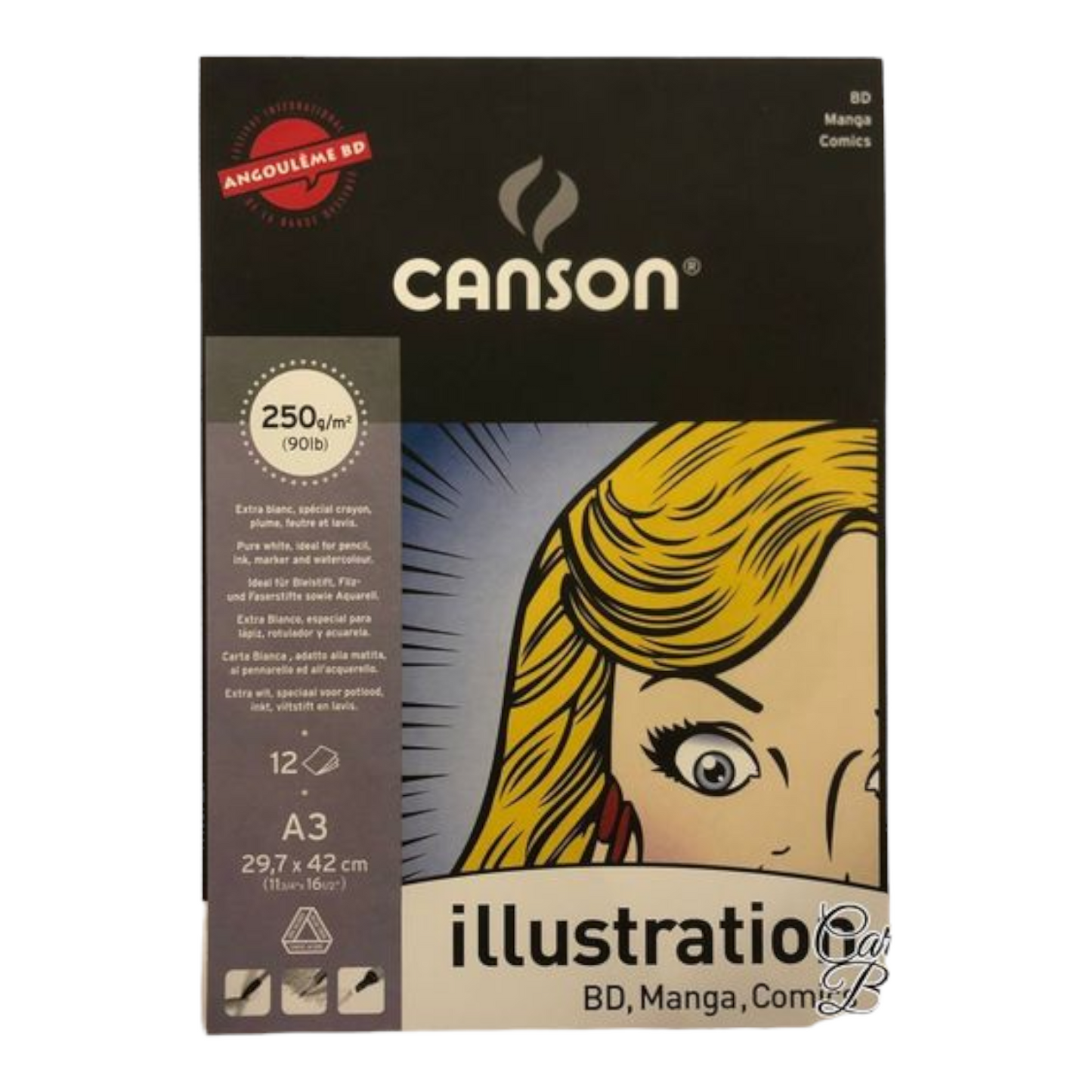 CANSON Illustration, blocco da12 fogli A3 - 250gr