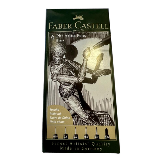 FABER CASTELL 6 PITT artist pens BLACK