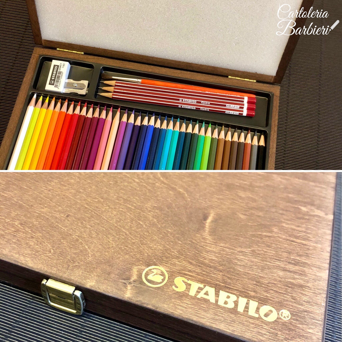 STABILO Aquacolor Cassetta in legno 36 matite acquerellabili + accessori